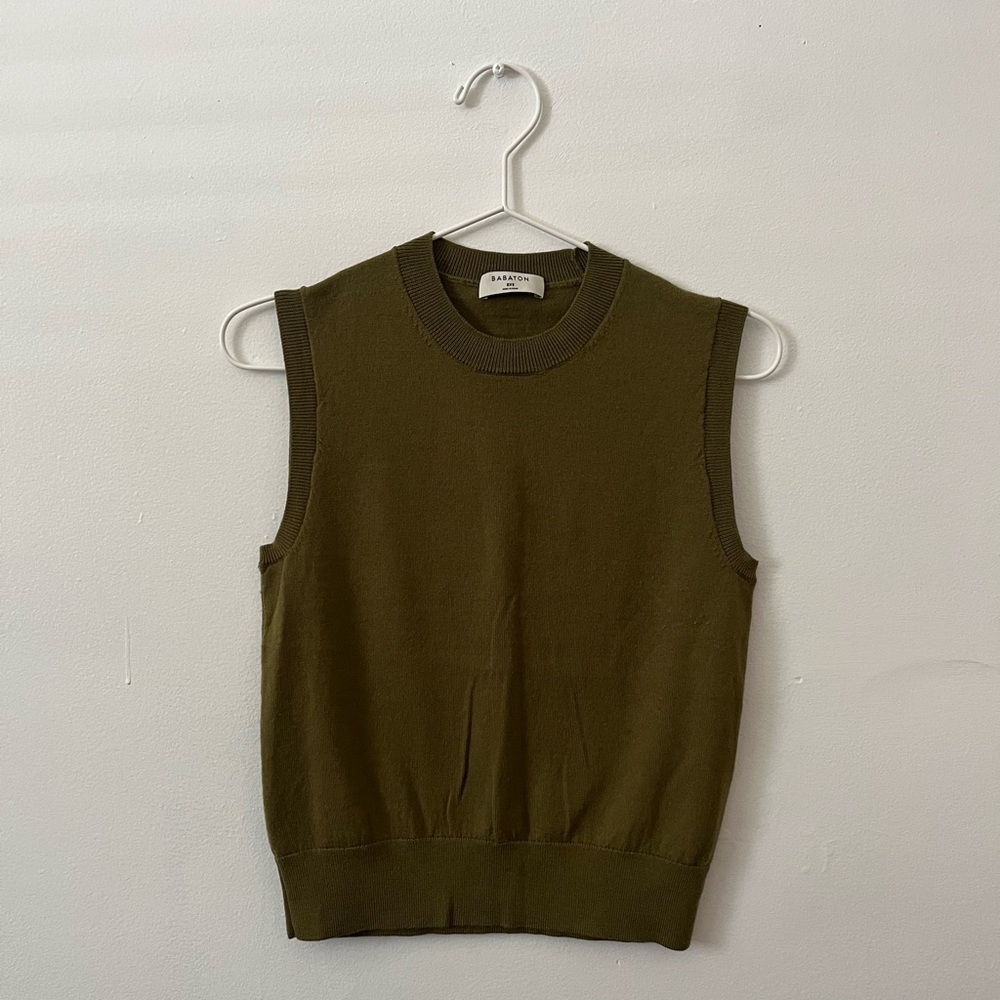 Babaton Olive Knit Tank Top